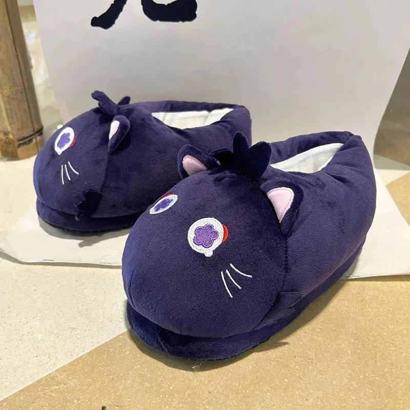 

Genshin Game Peripherals Shoes Unisex Scaramouche Cartoon Cat Balladeer Kunikuzushi Winter Warm Slippers Doll Plush Pendant