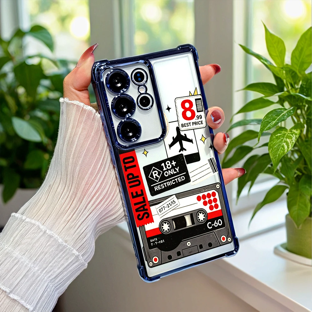 Retro Cassette Fashion Slim Shockproof Phone Case For Samsung Galaxy S26 S25 Ultra FE Daily Protective Back Cover