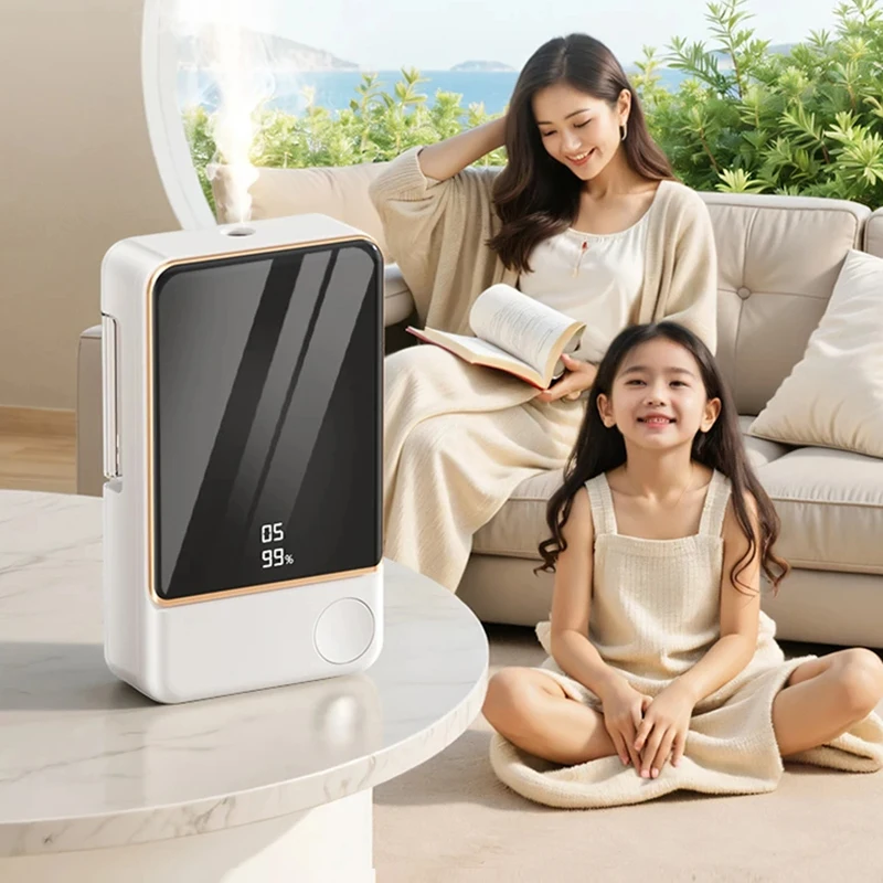 Smart Aroma Diffuser Air Purifier 5 Gears Digital Display for Plant Essential Oils Wall Mount Tabletop USB Charging Living Room view 3