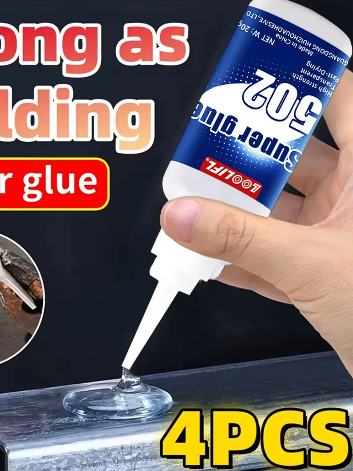 Superlijm. waterdichte lijm epoxylijm 502-lijm is geschikt voor doe-het-zelf speelgoed zoals sieraden, metaal, kunststof en leer. - afbeelding 2