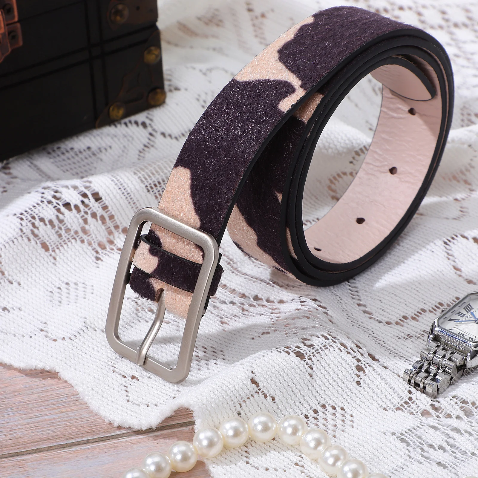 

Women'S Adjustable Pu Western Waist Western Women Band For Jeans Pants Animal Print Jeans Belt For Women Belt