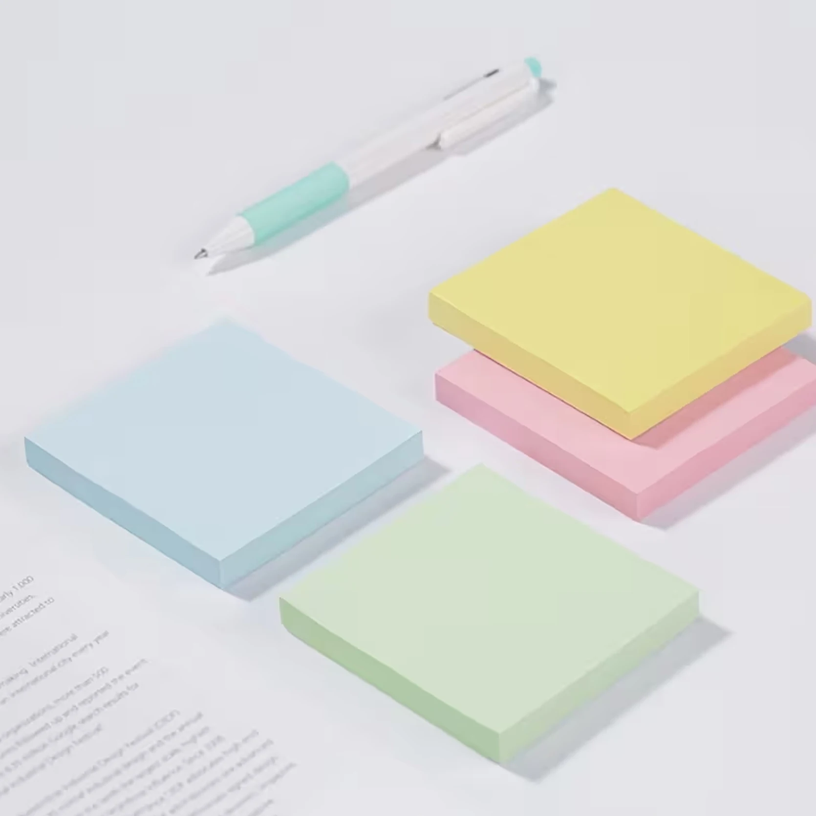 6 Packungen 3x3 Zoll Haftnotizen, 300 Blatt Insgesamt, Neon- & Morandi-Macaron-Farben, Quadratische Selbstklebende Notizblöcke, Büro & Schule – Detail 6
