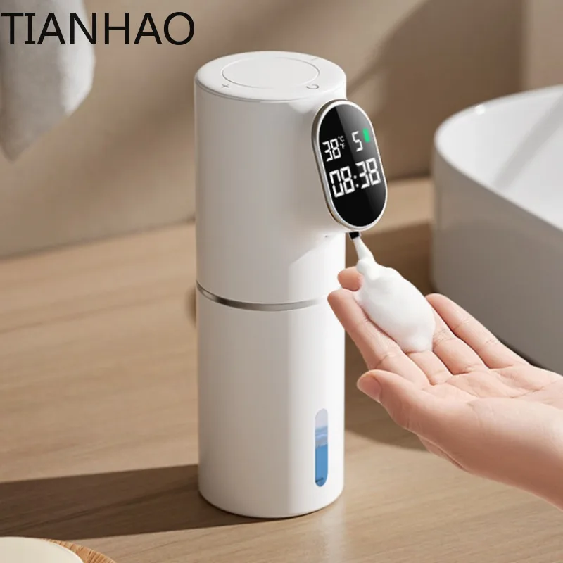 Automatic Foam Soap Dispenser with LED Display - 2-in-1 USB Charging Wall & Desktop Use Dispenser Sabao Automatico