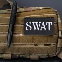 Authentic SWAT Embroidered Morale Patch - Durable High-Quality for Military Airsoft Paintball Gear - Camouflage Background