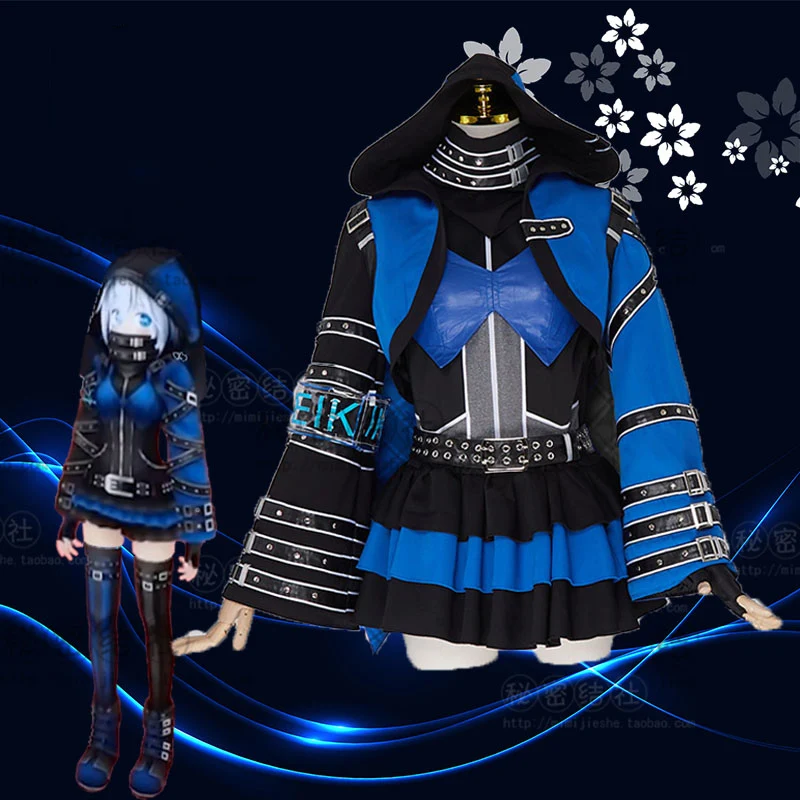 COS-KiKi Anime Vtuber Ike Eveland Rabbit Ear Game Suit Cosplay Costume Lovely Gothic Uniform Halloween Party Outfit Women S-XXL