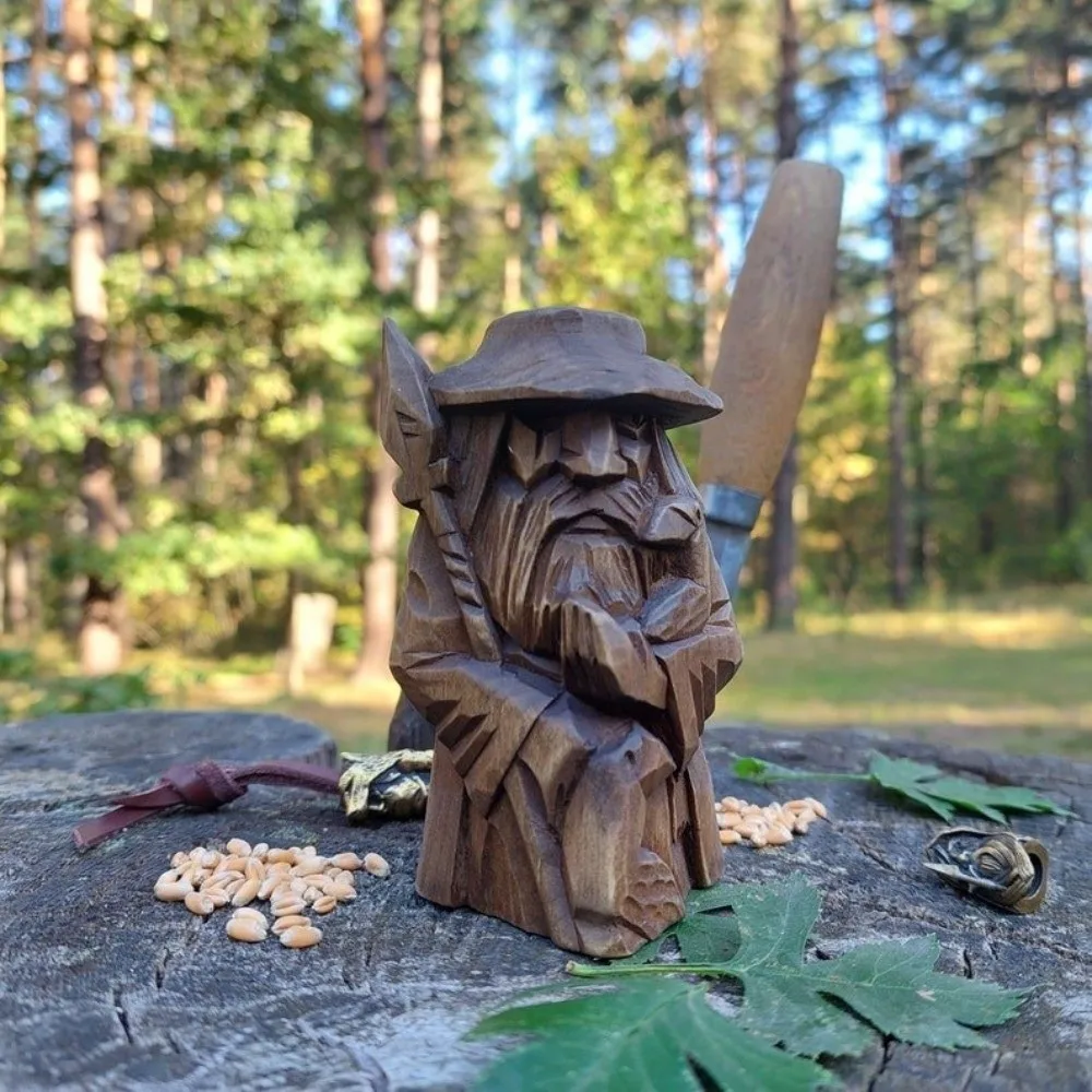 Odin Norse Pagan God Figurine Hand Carved Tyr Resin Viking Statue Ulfhednar Mythology Viking Norse Resin Statue Gift Giving