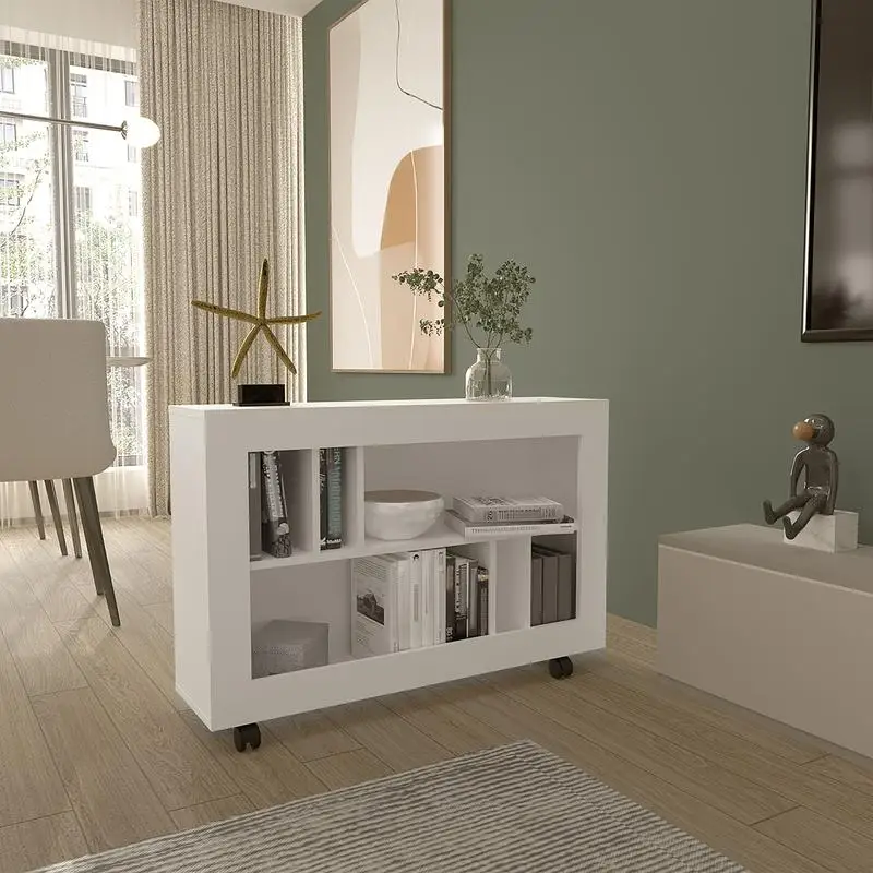 عربة وحدة تحكم ذات 5 أرفف مع 4 عجلات لسهولة التنقل والتنظيم #1