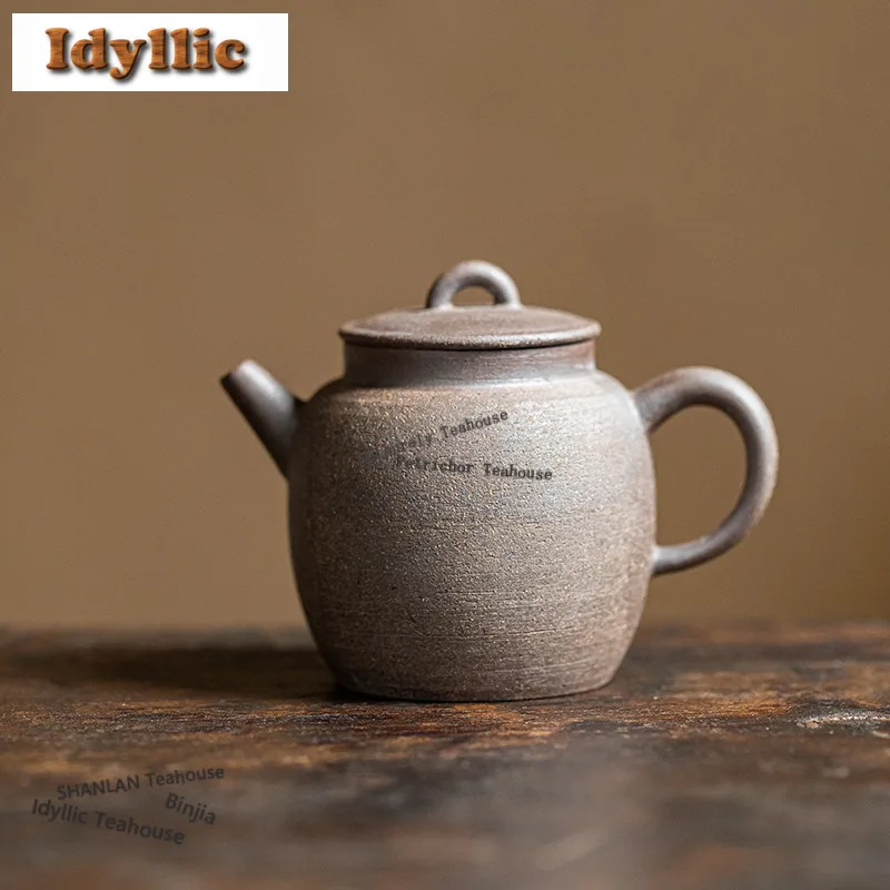 

120 мл неглазированный грубой керамический чайник, бутик, заварка для чая, горшок, чайник с ситечком, украшения для чайной церемонии Дахунпао