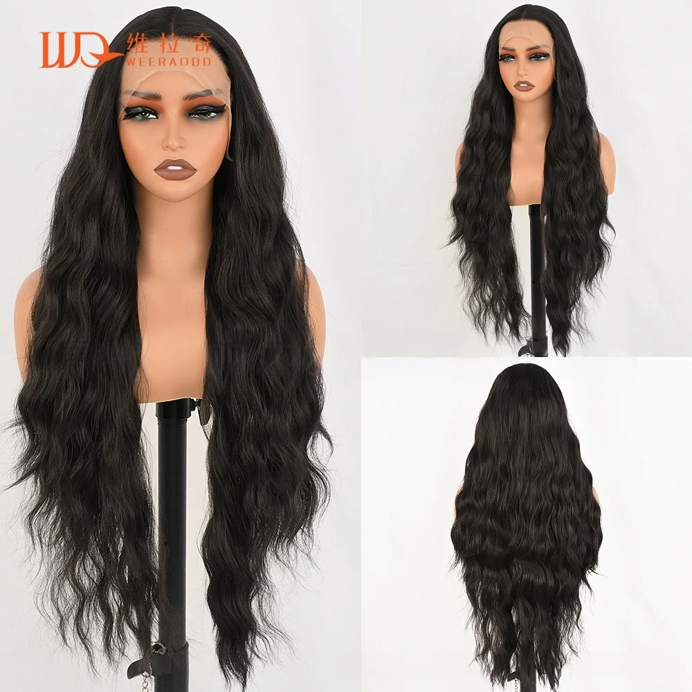 parrucca-sintetica-ondulata-nera-da-23-26-pollici-con-onde-acqua-frontale-in-pizzo-13x4-densita-150-senza-colla-resistente-al-calore-per-donna-uso-cosplay