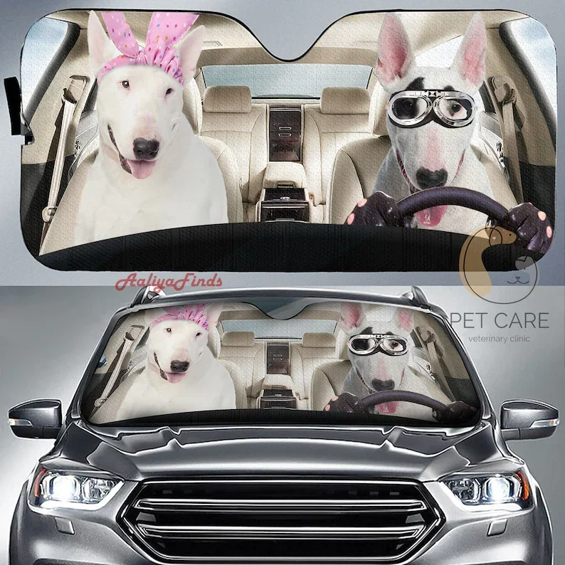 Bull Terrier Auto Sun Shade Gift Ideas 2022 Dog Custom Car Sunshade  Car Window Sunshade