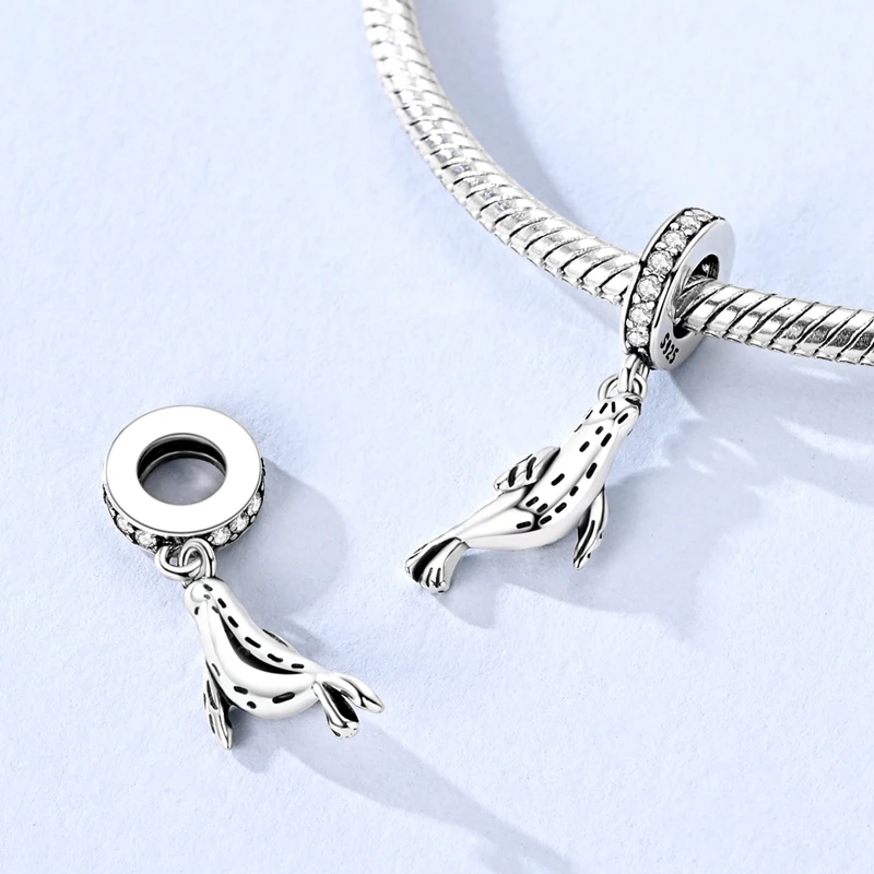 925 Silver Charms Fish Bear Sheep Dog Elephant Pendant Charms Beads Fit 925 Original Bracelet DIY Woman Jewelry Gift