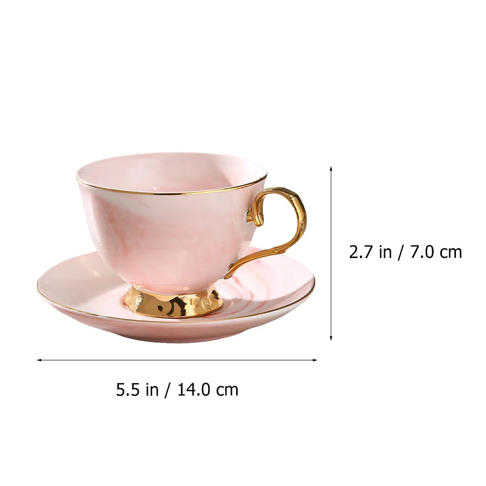 

Ceramics Marble Pattern Coffee Cup and Saucer Set 250ml Milk Tea Juice Mug Nordic Style Ceramics Cup Milk Mug
