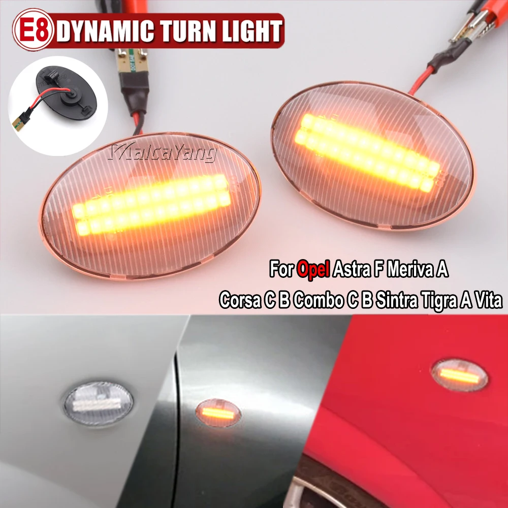 

Dynamic LED Flashing Turn Signal Side Marker Lamp Car Light For Opel Combo C B Tigra A Astra F Meriva A Corsa C B Sintra Vita