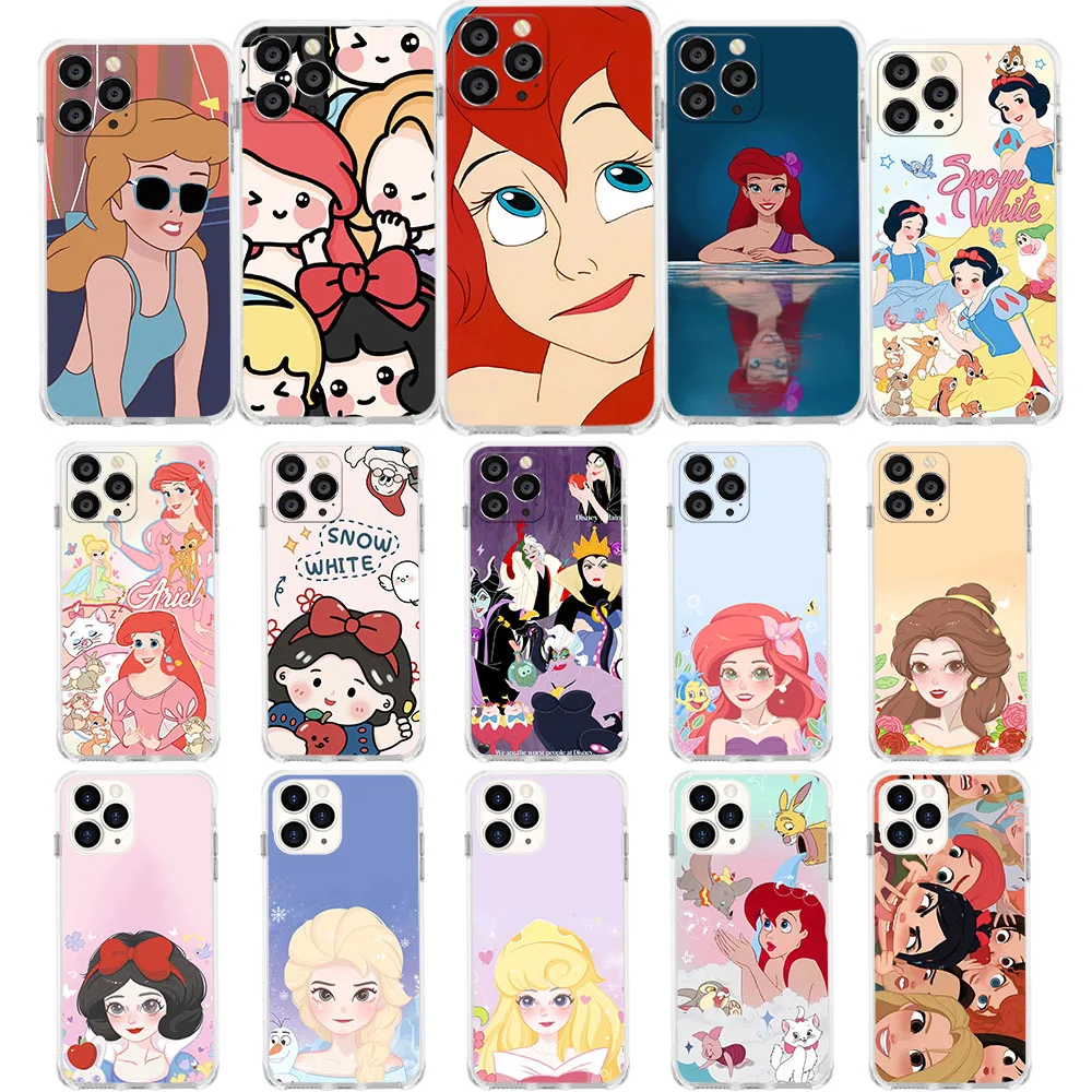 UK-52 Disney Princess Soft Case for OPPO VIVO Reno A17k A77s A78 Findx5 8 8t Y35 Y22s Y16 Y02s Y02 Y01 X80 V25 Pro