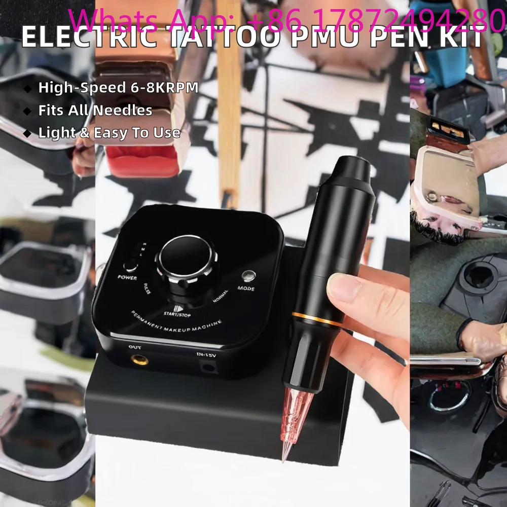 Professional Electric Dermograph Tattoo Pen, PMU Permanent Makeup Machine for Eyebrow Lip Scalp Micropigmentation