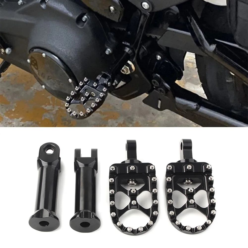 2x Motorcycle Black Rear Passenger Foot Pegs W/Bracket Assembly For Harley Softail Street Bob FXBB FXSB FLSL FLDE 2018 2019 2020