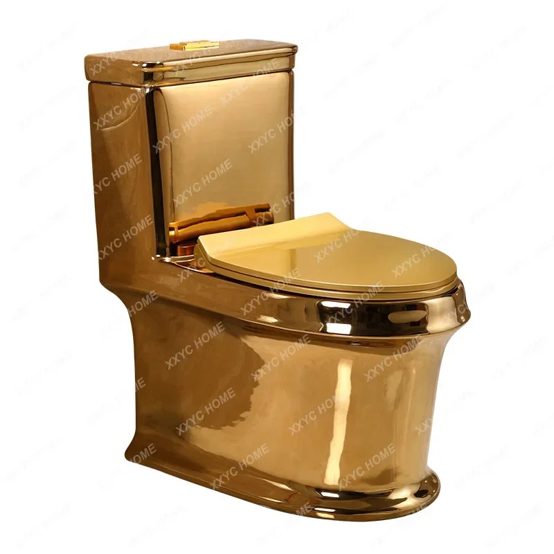 

Color Parvenu Gold Toilet Creative Color Gold Pumping Toilet Bowl European Household Toilet