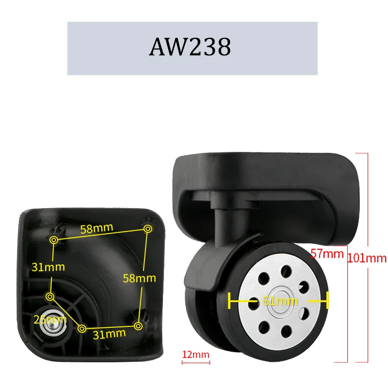 For American Tourist AW238 Luggage Universal Wheel Replacement Rod Box Accessories Combination Box Roller Pulley Quiet Wear