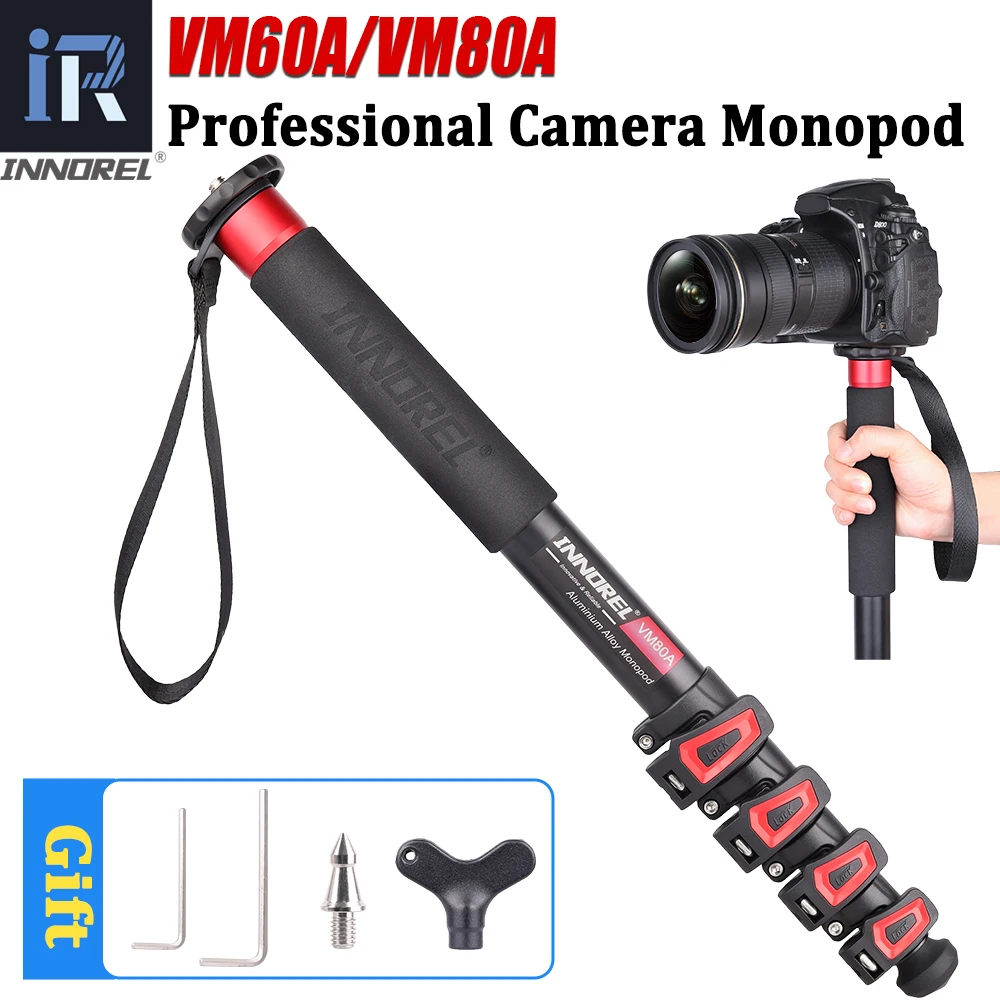 INNOREL VM60A/VM80A aparat ze stopu aluminium Monopod 170cm profesjonalny przenośny stojak wideo do kamery Canon Nikon GoPro DSLR