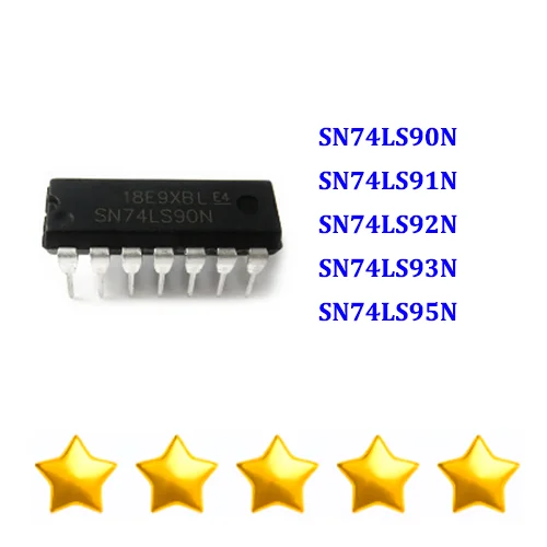 10PCS SN74LS90N 74LS90 SN74LS91N 74LS91 SN74LS92N 74LS92 SN74LS93N 74LS93 SN74LS95N 74LS95 New original