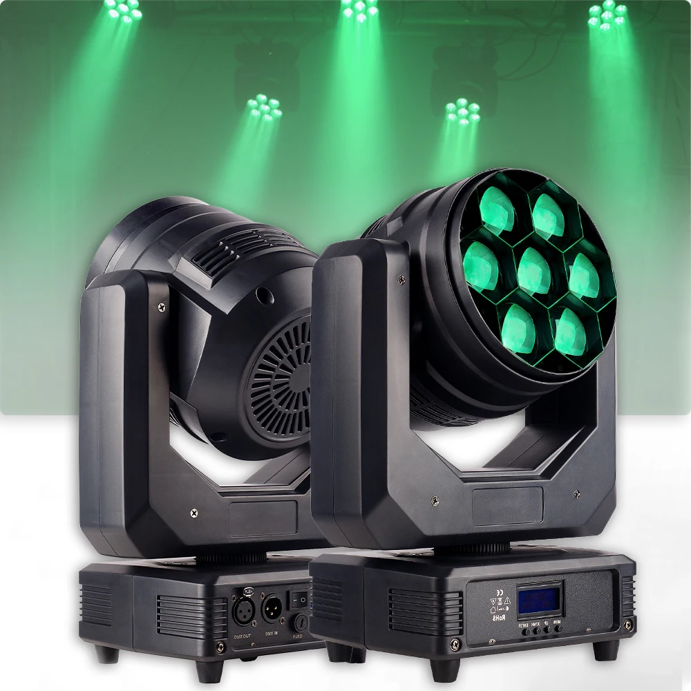 Professional Stage DJ Laser Lights 7x40W Wash LED Light Moving Head Light Disco Wedding Party Audience DMX512 Stage Lighting