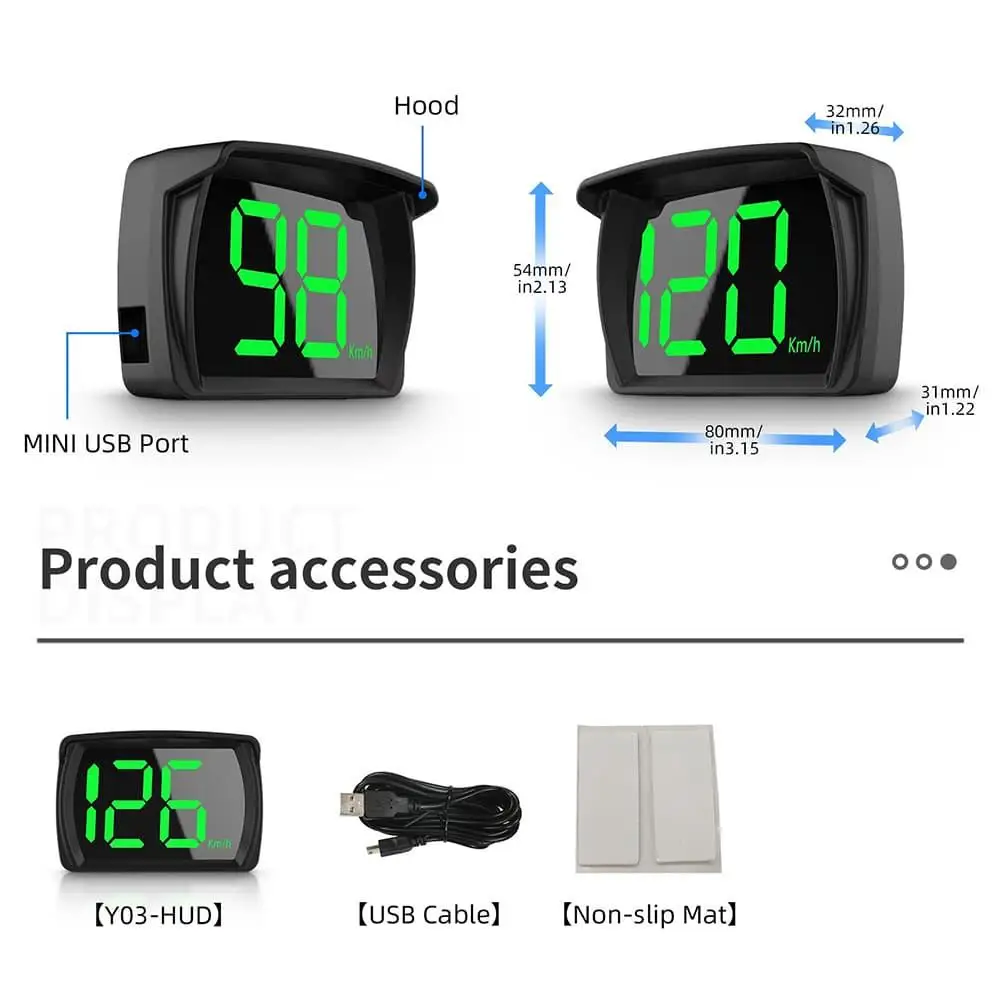 HUD Head Up Display Car Beidou GPS Speedometer New Energy Vehicle Dashboard Speed Projection Display Meter Y03