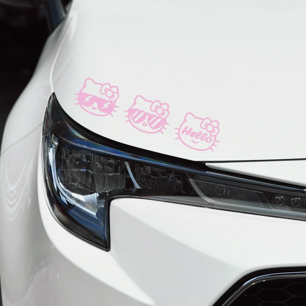 

Hello Kitty милые забавные наклейки автомобильные наклейки для зеркал заднего вида, окно, лобовое стекло, бампер, багажник, мотоцикл, автотюнинг
