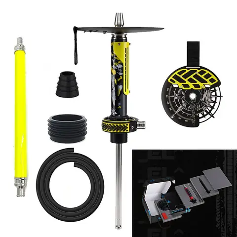 El Bomber - Set de Cachimba de un Solo Tubo, Acero Inoxidable y Aleación de Aluminio, Narguile, Cachimbas, Sheesha, Chicha, Nargile, Kit de Vástago, Caja de Regalo
