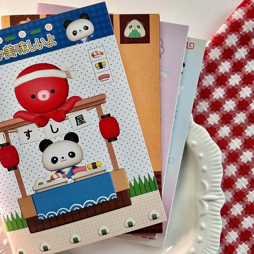 

Notepad Cartoon A6 Handheld Booklet Color Page Design 32 Sheets Portable Notebook Kawaii Record Diary Book Stationery
