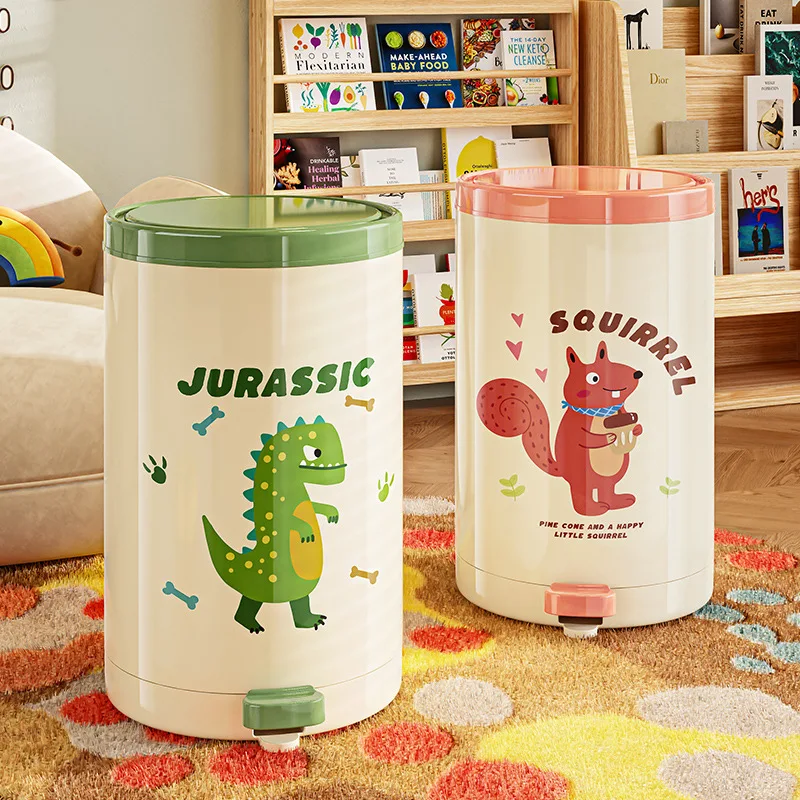 

Cartoon with Lid Waste Bins High Appearance Level Large Foot-stepped Waste Bins Bedroom Living Room Home Vuilnisbakken JTW