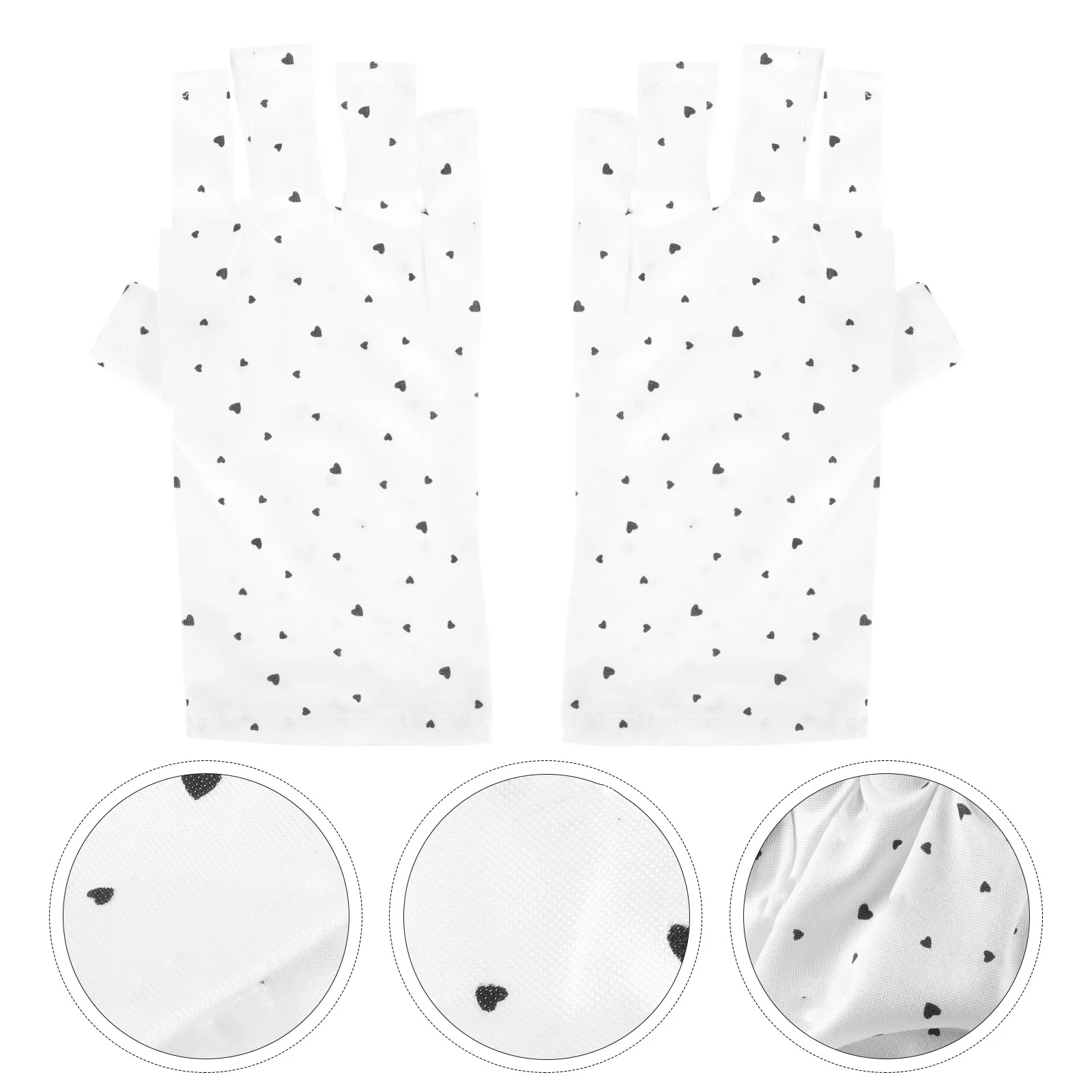 

2Pairs Fingerless Nail Anti Uv Protection Manicure Gloves Gel Nail Supplies Salon Accessories Hand Covers