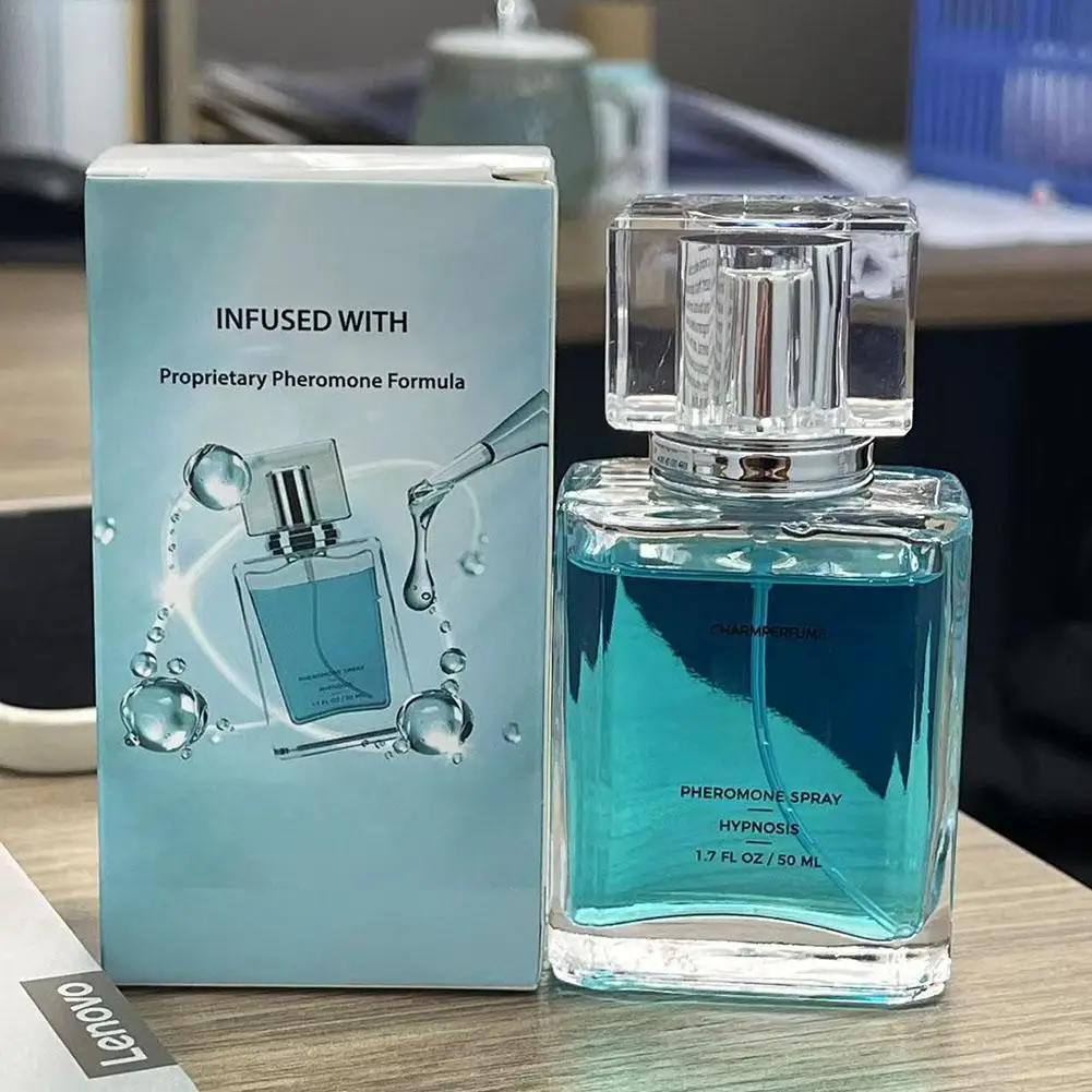 Perfume De seducción De feromonas para hombre, 50ml, Colonia azul Natural, Eau De Toilette, atractivo para citas, Perfume De larga duración