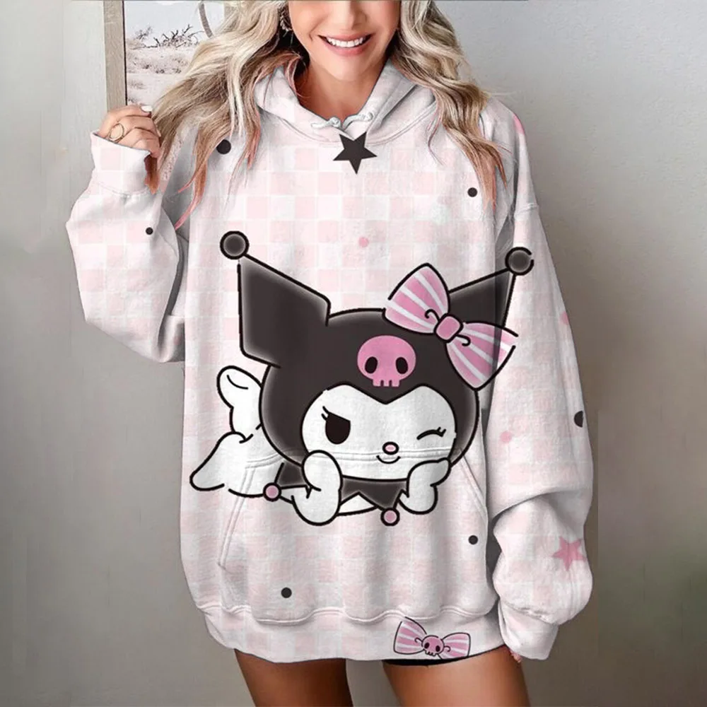 MINISO Couple Hoodies Fashion Coulomi Hello Kitty 3D Print Hoodie Men Women Fashion Casual Sport Sweatshirts Pullovers Hooded