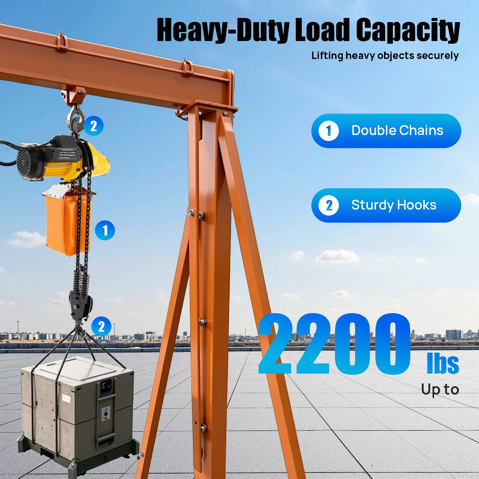 

Электрическая цепная таль 2200 фунтов, 110 В, 1300 Вт, верхний кран с дистанционным управлением для гаражного крана, высота подъема 13 футов