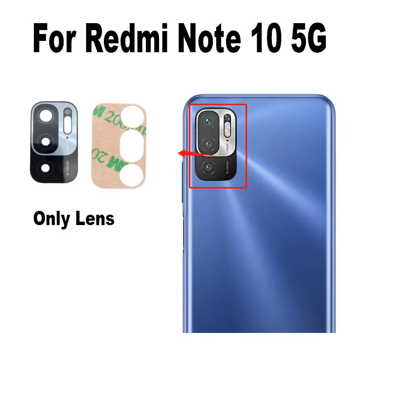 Rear Camera Glass For Xiaomi Redmi Note 10 10T 5G Back Glass Lens With Frame Glue Sticker Adhesive M2103K19G M2103K19C