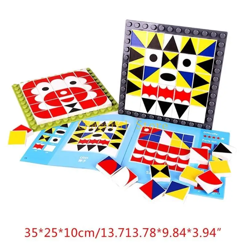 E7CE 208PCS จิ๊กซอว์จิ๊กซอว์การคิดรูปทรงเรขาคณิตเกมฝึกอบรมเด็กเรียนรู้การเรียนรู้ของเล่นการศึกษา