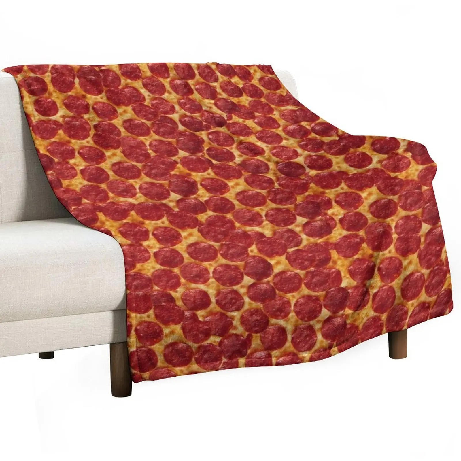 Manta divertida con diseño de pizza de pepperoni, manta suave y cómoda para leer y ver televisión