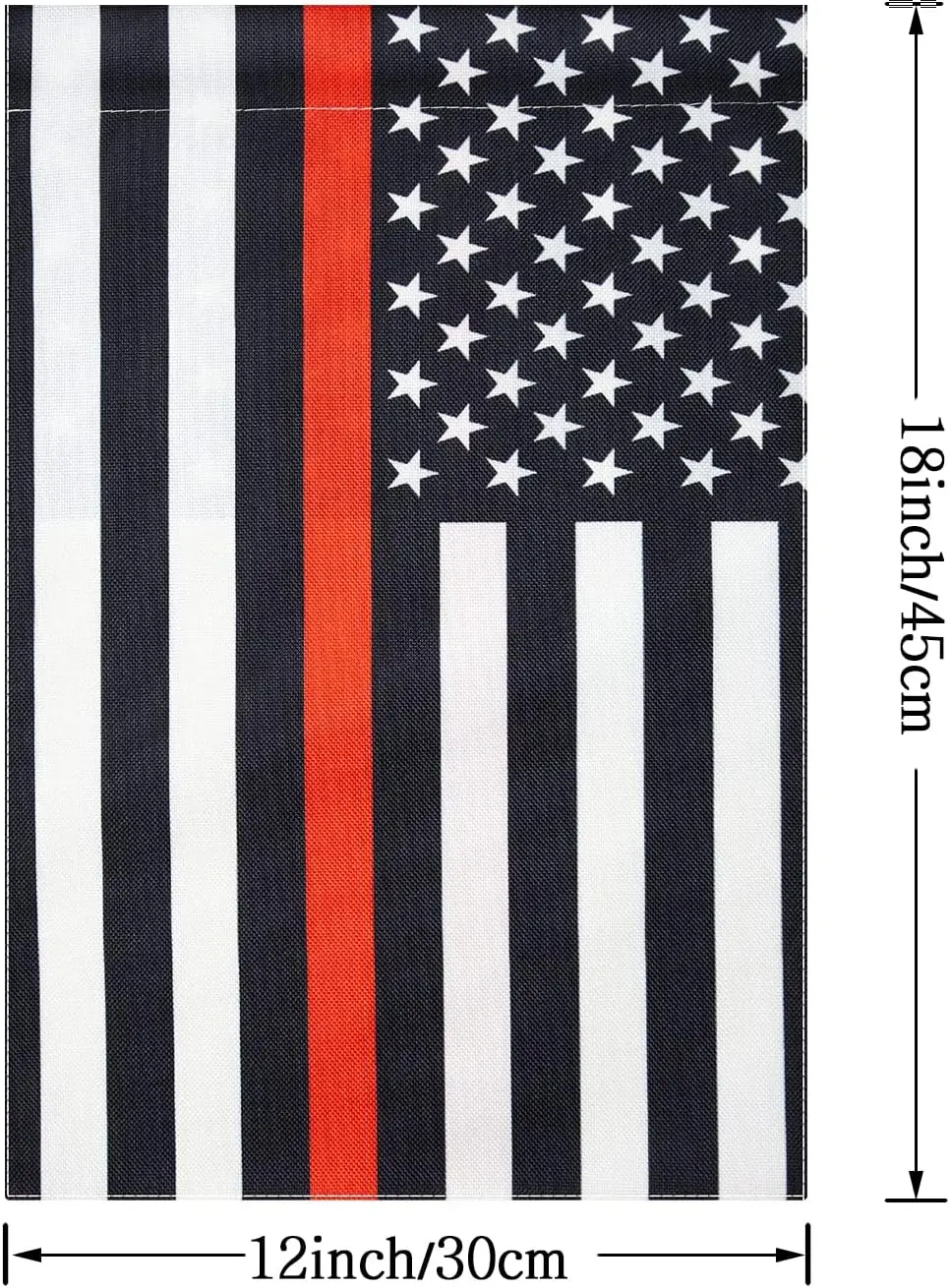 Garden Flag Thin Red Line Firemen Firefighter Flag,Indoor Outdoor Decoration Flags,For Yard Outside 12 x 18 Inches,Double-Sided,