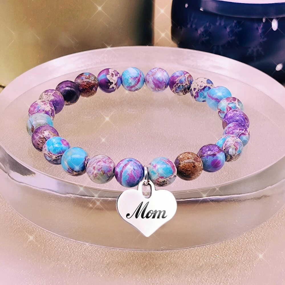 Gifts for Mom Birthday, Mother's Day Gifts Valentine's Day Gifts for Mom Mother, Natural Stone Bracelets Jewelry for Mon from Da