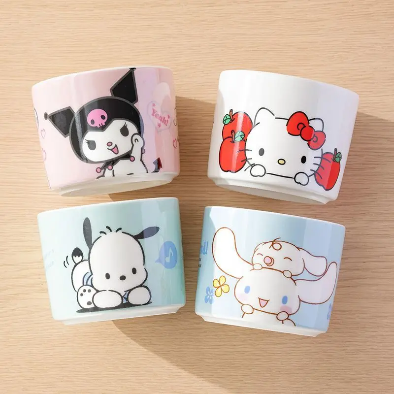 مرحبا كيتي كورومي سينامورول لطيف الكرتون وعاء وعاء الأرز المنزلية أدوات المائدة الإفطار دقيق الشوفان الفاكهة طبق للسلطة بالجملة #4