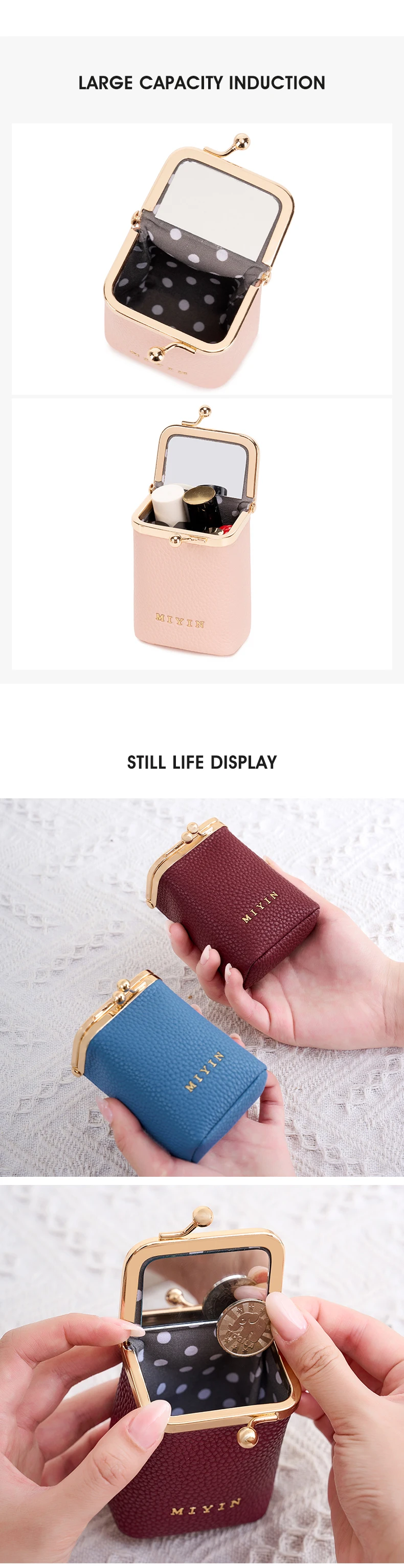 Leopardenmuster Lippenstift-Aufbewahrungstasche Mini Tragbare Mikrofaser-Leder Kosmetiktasche für Damen Einfache Schmuck-Kopfhörer-Münzbörse mit M – Detail 3