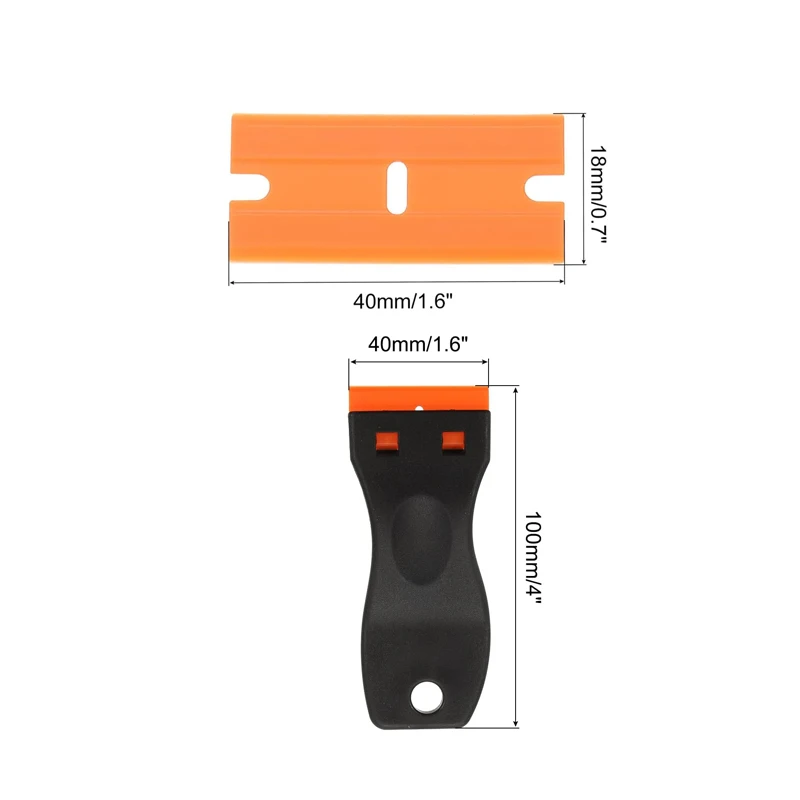 100 Pcs Double Edged Plastic Razor Blade Label Clean Razor Glue Remover Window Glass Clean Scraper Car Wrap Sticker Squeegee image 6