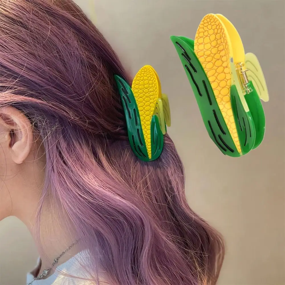 Jewelry Vegetable Corn Hair Clip Acetate Creative Hair Claw Headwear for Women Girls