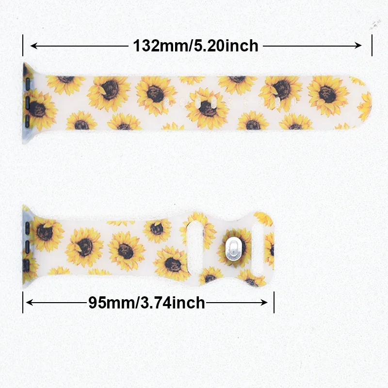 حزام سيليكون لساعة أبل باند 49 مللي متر 38 مللي متر 40 مللي متر 45 مللي متر 44 مللي متر 42 مللي متر 41 مللي متر زهرة طباعة سوار شفاف ل iWatch 9 8 7 6 SE 5