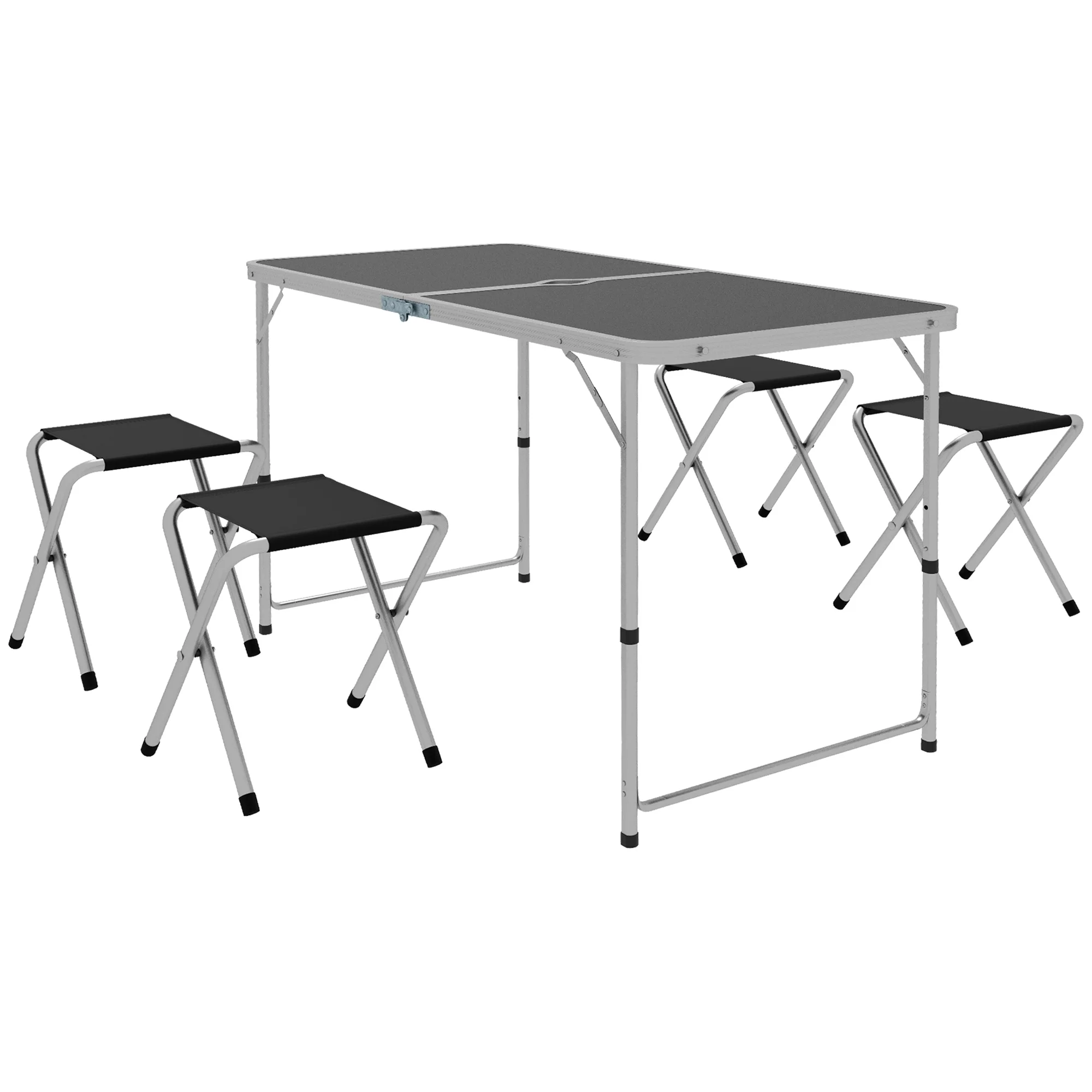 Outsunny Mesa para Camping Plegable con Sillas de 5 Piezas Negro