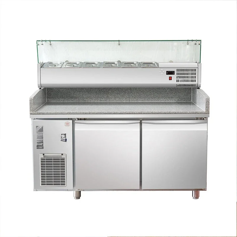 

Large-capacity commercial kitchen refrigeration equipment, air-cooled marble for fresh-keeping pizza salad topping
