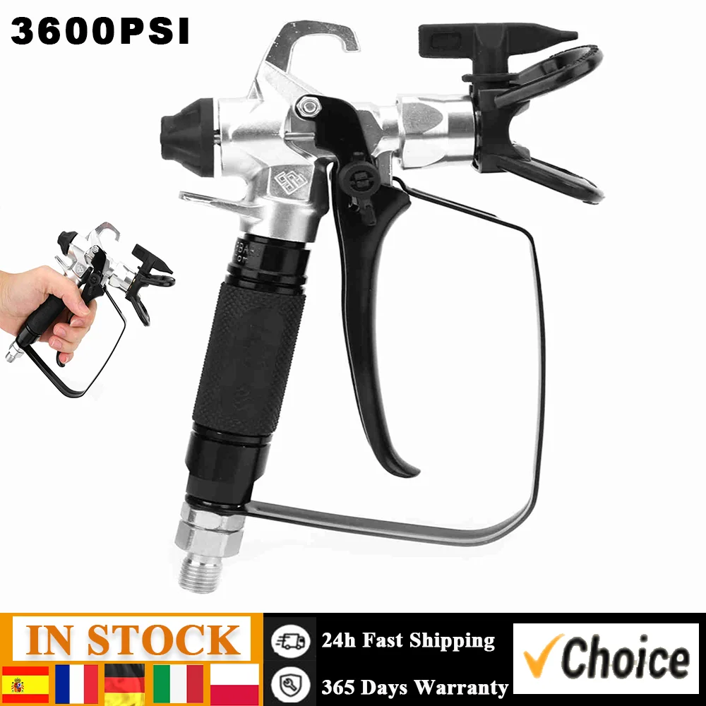 3600PSI Sprayer Airbrush High Pressure Airless Sprayer Paint Spray Gun 517 Tip 1/4‑18NPSM Inlet 3600PSI Pressure Paint Sprayer