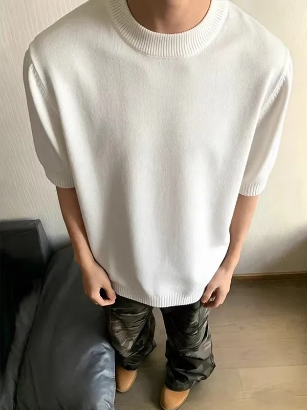 

Мужская белая трикотажная футболка Cleanfit с коротким рукавом, приталенная, в американском ретро-стиле, повседневная, комфортная, премиум-класса