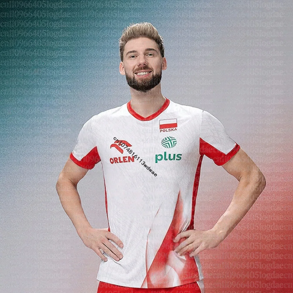 Hot Sale Sports Jersey Polish Volleyball Casual T-shirt Men's Kids Clothes Quick Dry Poland Volleyball Train Jersey Unisex Top
