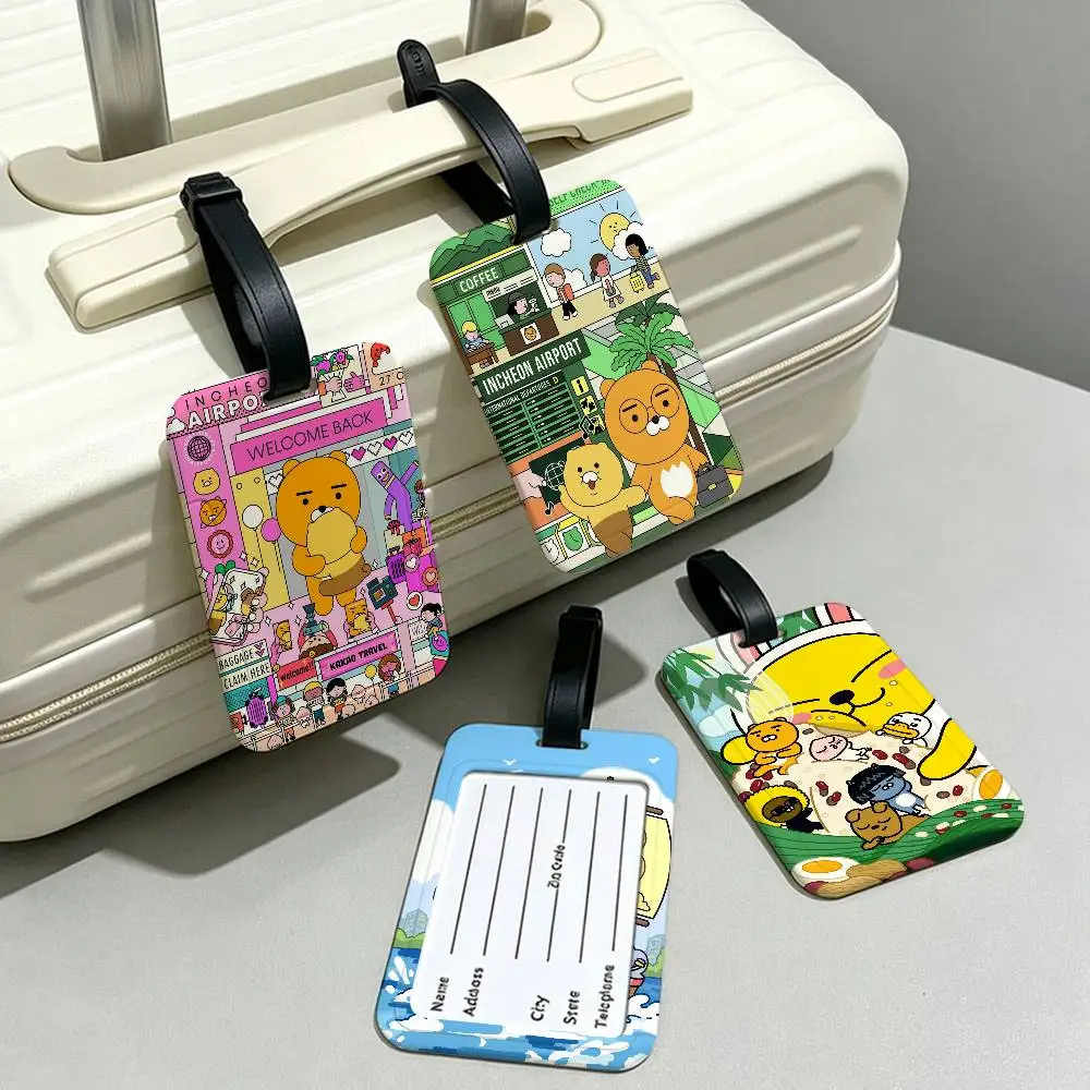 CARTOON CUTE K-KAKAOS lOVELY FRIENDS Waterproof PVC Baggage Tag With Info Card Anti lost Identification Tag For School Backpack